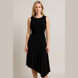 Taylor Black Faux Wrap Dress Size 8